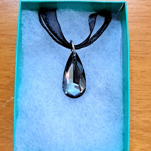 Jewelry - Black Tie Crystal Marquise Necklace